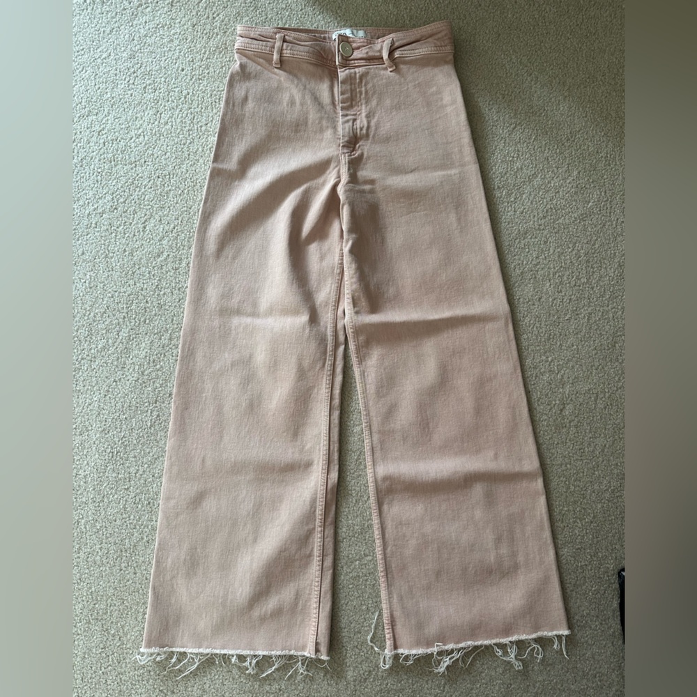 ZARA Marine Straight Jeans, Size 6, Light Pink